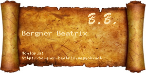 Bergner Beatrix névjegykártya